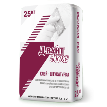 Штукатурно-клеевая смесь для теплоизоляции Д-Вайт люкс 25 кг