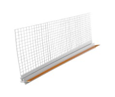 Оконный профиль примыкающий с сеткой "6" мм, длина 2,4 м с манжетой ПрофиГипс