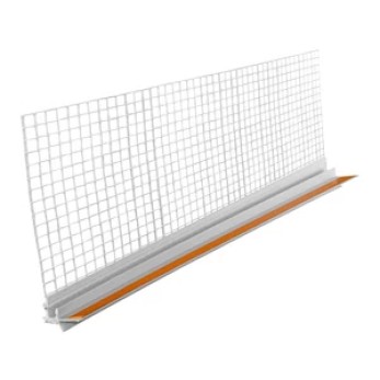 Оконный профиль примыкающий с сеткой "6" мм, длина 2,4 м с манжетой ПрофиГипс