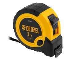 Рулетка 3м х 16мм, двухкомп. корпус, кнопка-пауза Denzel