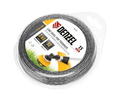 Леска для триммера двухкомпонентная, квадратная 2.65 мм x 15 м Extra cord Denzel