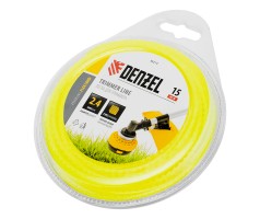 Леска для триммера зубчатый квадрат, 2,4мм х 15м, FLEX CORD, DENZEL