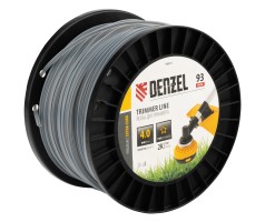 Леска для триммера двухкомпонентная звезда, 4,0мм х 93м, на DIN катушке EXTRA CORD Denzel