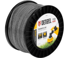 Леска для триммера двухкомпонентная зубчатый квадрат, 3,0мм х 113м, на DIN кат. EXTRA CORD Denzel