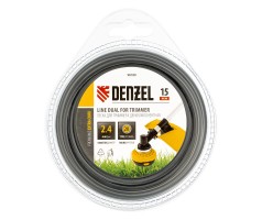 Леска двухкомпонентная для триммера, круглая, 2.4 мм х 15 м, EXTRA CORD Denzel