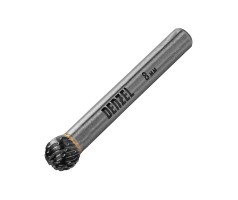 Борфреза по металлу твердосплавная, шарообразная, тип-D, 8 мм Denzel