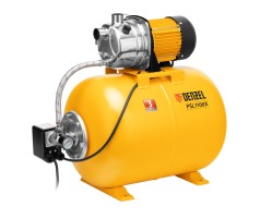 Насосная станция PSL1100X, 1100 Вт, 3600 л/ч, ресивер 50 л, подъем 45 м, нержавейка Denzel
