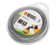 Леска для триммера двухкомпонентная зубчатый квадрат, 2,4мм х 15м, блистер EXTRA CORD, Denzel