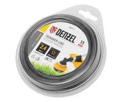Леска для триммера двухкомпонентная звезда, 2,4мм х 15м, блистер EXTRA CORD, Denzel