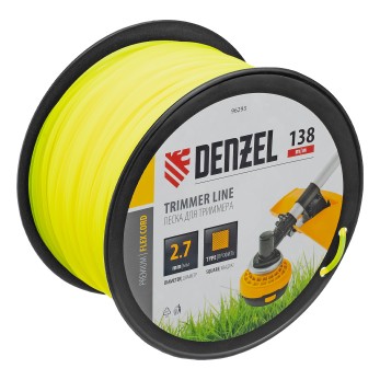 Леска для триммера квадрат, 2,7м х 138м, на DIN катушке FLEX CORD Denzel