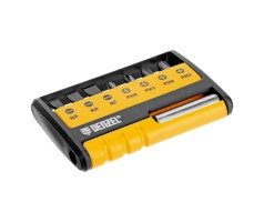 Набор бит с магнитным держателем, S2, 8 шт Denzel