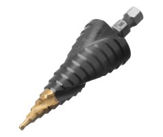 Сверло ступенчатое, 4-6-8-10-12-14-16-18-20-22-24-26-28-30-32 мм, Р6М5, 6-гр. хвостовик Denzel