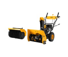 Гибридная снегоуборочная машина с функц. подметания SWB-600, 212 сс, руч. старт, 2 насадки Denzel