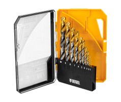 Набор сверл по металлу, 1-10 мм, Р6М5-TiN, Golden Tip, 10 шт Denzel