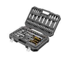 Набор инструментов, 1/2", 1/4", CrV, S2, пластиковый кейс, 109 предметов Denzel