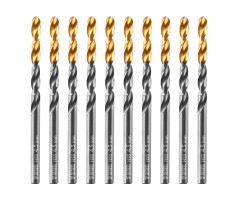 Сверло по металлу, 4,5 мм, HSS-Tin, Golden Tip, 10 шт. Denzel