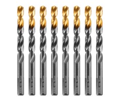 Сверло по металлу, 10 мм, HSS-Tin, Golden Tip, 8 шт. Denzel