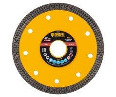 Диск алмазный отрезной 125 х 22,2мм, сплошной, супертонкий, горячий пресс, сухой/мокрый рез Denzel
