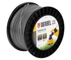 Леска для триммера двухкомпонентная квадрат, 2,4мм х 175м, на DIN катушке EXTRA CORD Denzel