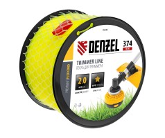Леска для триммера звезда, 2,0мм х 374м, на DIN катушке FLEX CORD,  Denzel