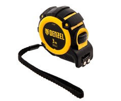 Рулетка 3м х 16мм, автоматич. фиксац., нейлон. покрытие, магнит. зацеп, двухстор. разметка Denzel