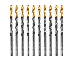 Сверло по металлу, 4,8 мм, HSS-Tin, Golden Tip, 10 шт. Denzel