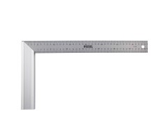 Угольник стальной 400 мм, нержавеющая сталь, градуировка, алюминиевое основание Denzel