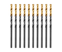Сверло по металлу, 2,5 мм, HSS-Tin, Golden Tip, 10 шт. Denzel