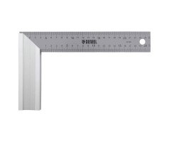 Угольник стальной 250 мм, нержавеющая сталь, градуировка, алюминиевое основание Denzel