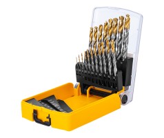 Набор сверл по металлу, 1-10 мм, Р6М5-TiN, Golden Tip, 19 шт Denzel