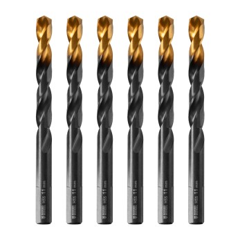 Сверло по металлу, 11 мм, HSS-Tin, Golden Tip, 6 шт. Denzel