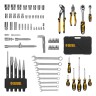 Набор инструментов, 1/2", 1/4", CrV, S2, пластиковый кейс, 84 предмета Denzel