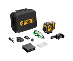 Лазерный уровень мультипризменный DLV-360-3C, 30 м, зеленый луч, Li-Ion 2,4 Aч, кейс// Denzel Лазерный уровень мультипризменный DLV-360-3C, 30 м, зеленый луч, Li-Ion 2,4 Aч, кейс// Denzel