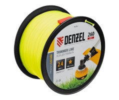 Леска для триммера звезда, 2,4мм х 260м, на DIN катушке FLEX CORD Denzel