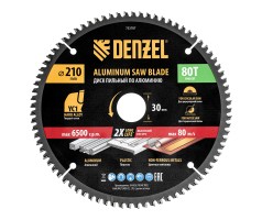 Пильный диск по алюминию ф210 х 30 мм, 80 зубьев Denzel