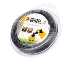 Леска для триммера, двухкомпонентная круглая 2 мм, 15 м Extra cord Denzel