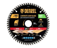 Пильный диск по ламинату ф185 х 30 мм, 60 зубьев Denzel