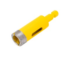 Сверло алмазное по керамограниту, 20 мм, мокрая резка, трехгранный хвостовик Denzel