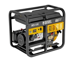 Генератор дизельный DES-55E, 5,5 кВт, 230 В, 11 л, электростартер Denzel