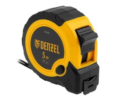 Рулетка 5м х 19мм, двухкомп. корпус, кнопка-пауза Denzel