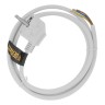 Шнур сетевой Energy Series, ПВС, 1,5 м, 3 x 1 мм, с неразборной вилкой, белый, Denzel