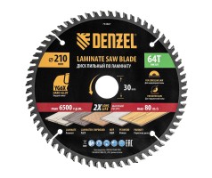 Пильный диск по ламинату ф210 х 30 мм, 64 зубьев Denzel