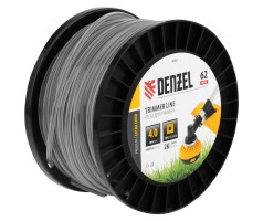 Леска для триммера двухкомпонентная квадрат, 4,0мм х 62м, на DIN катушке EXTRA CORD Denzel