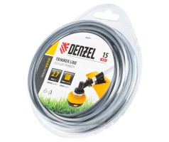 Леска для триммера армированная алюминием квадратная, 2,7мм х 15м, блистер ALUFLEX Denzel