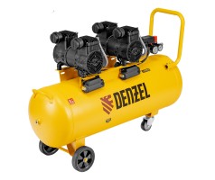 Компрессор безмасл. малошумный DLP-3000/100, 3 кВт, 2х1,5 кВт,100 л, 2850 об/мин,500 л/мин Denzel