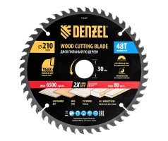 Пильный диск по дереву ф210 х 30 мм, 48 зубьев Denzel