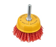 Щетка для дрели, 65 мм, Чашка, со шпилькой, нейлоновая щетина Denzel