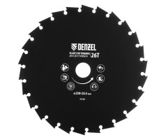 Диск для триммера c долотообразной формой зуба, 230 х 25,4 26 зубов Denzel