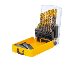Набор сверл по металлу, 1-10 мм, Р6М5К8-TiN, Golden Tip, 19 шт Denzel