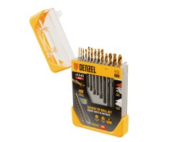 Набор сверл по металлу, 1,5-6,5 мм, HSS-Tin, Golden Tip, 13 шт Denzel